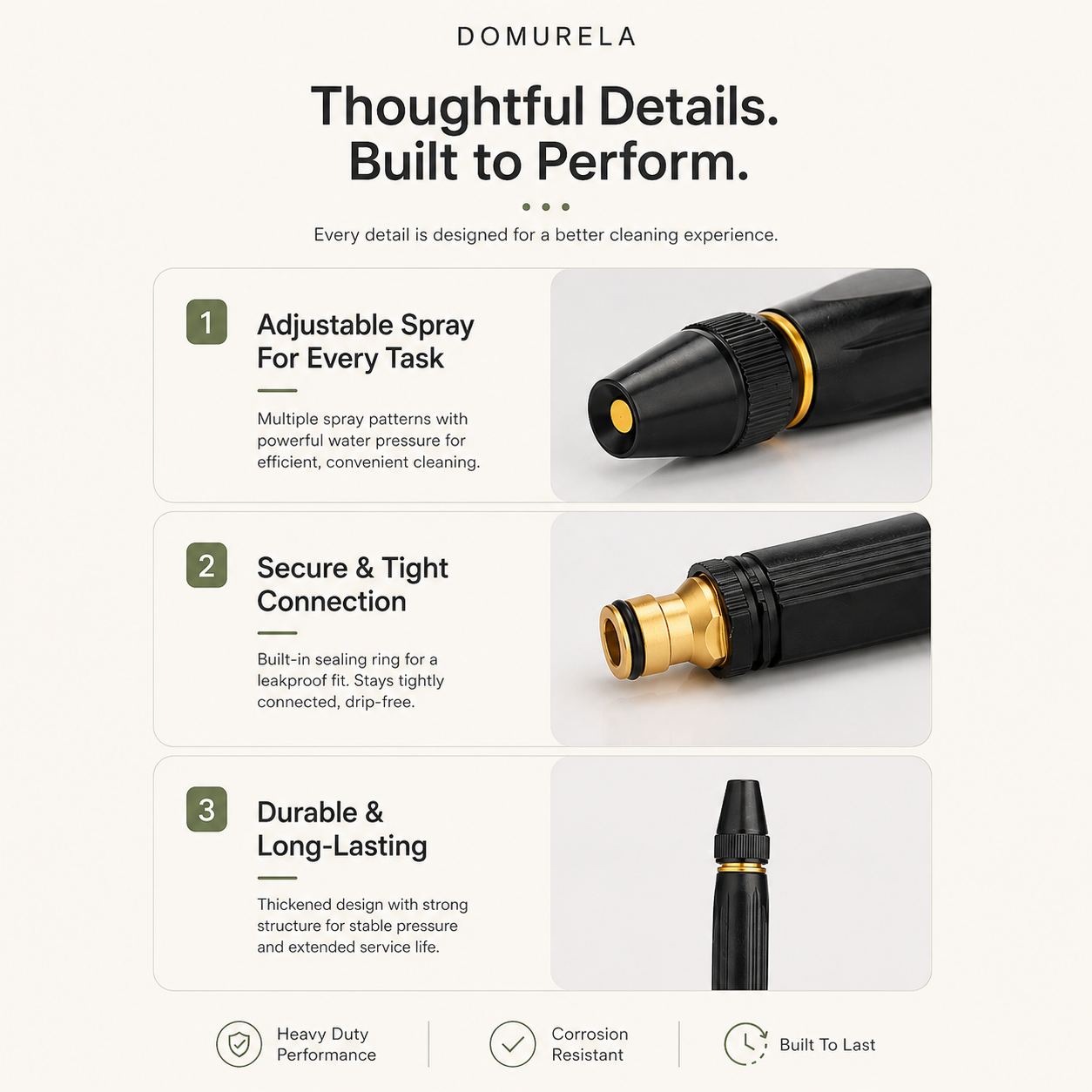 DOMURELA™ PowerJet Adjustable Hose Nozzle