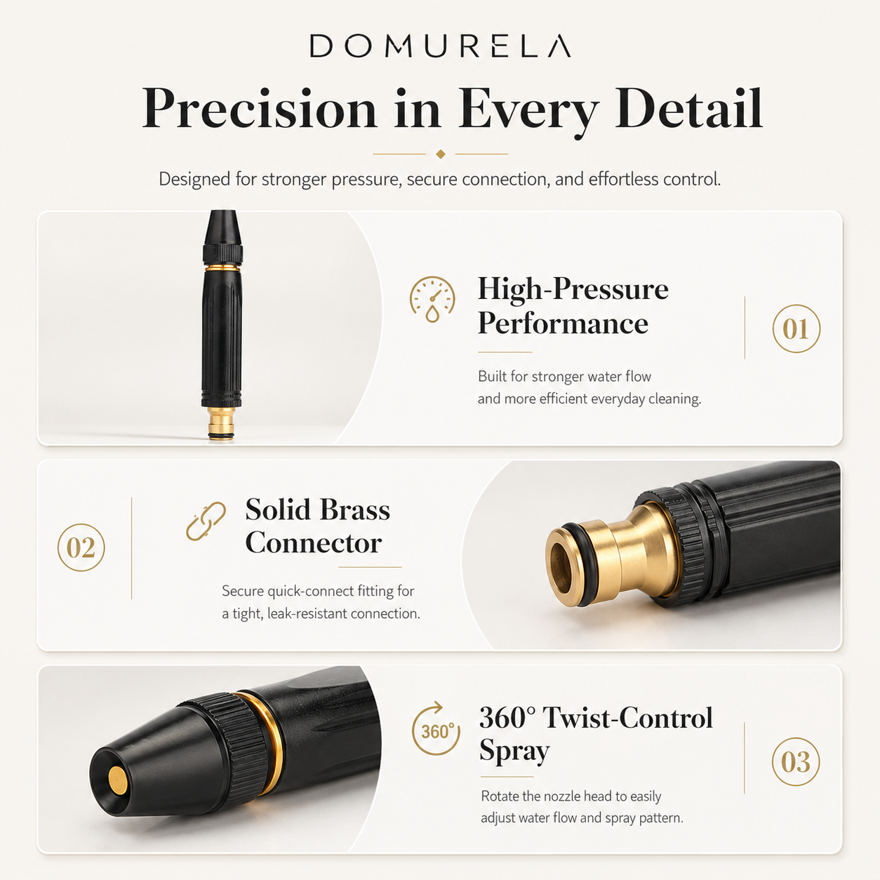 DOMURELA™ PowerJet Adjustable Hose Nozzle